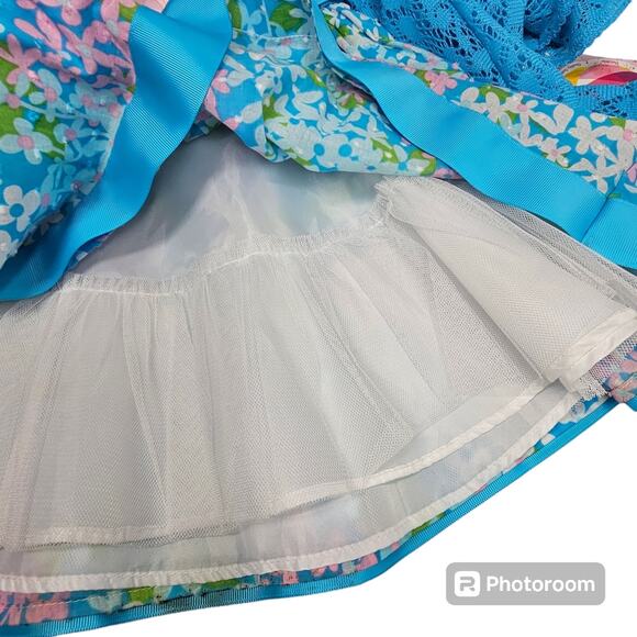 Youngland Sleeveless Floral Swiss Dot Dress w/Pink Rosette and Bolero Jacket 2T - Picture 7 of 16